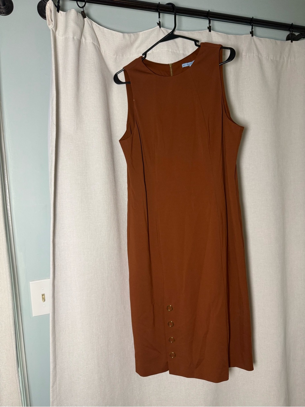 ANTONIO MELANI Sleeveless Midi Dress in Rust